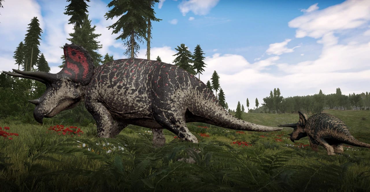 Triceratops and juvie on thenyaw island screenshot - triceratops
